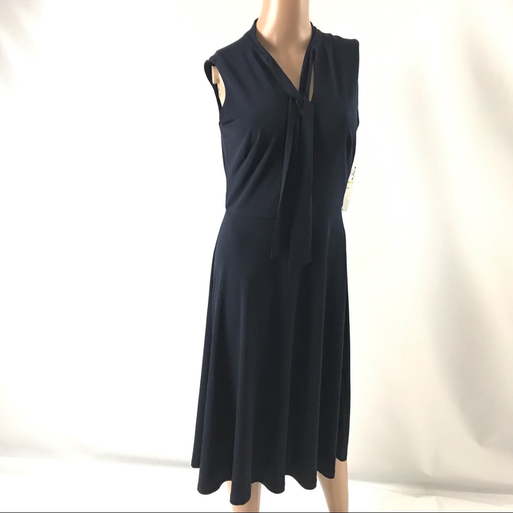 London Style Collection Women's Size 4 Dress Navy